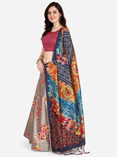 Semi-Stitched Lehenga Choli With Dupatta-Maroon and blue