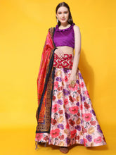 Printed Semi-Stitched Lehenga & Unstitched Blouse With Dupatta