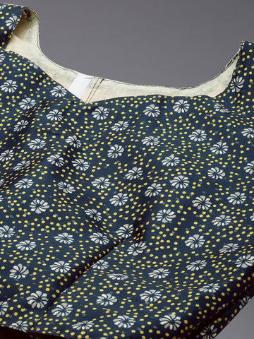 Printed Semi-Stitched Lehenga & Unstitched Choli-pink and black