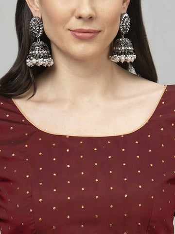 Black & Cream-Coloured Printed Semi-Stitched Lehenga Choli