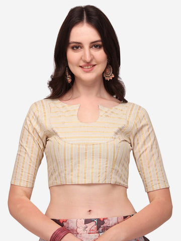 Printed Semi-Stitched Lehenga & Unstitched Blouse With Dupatta-Cream and maroon