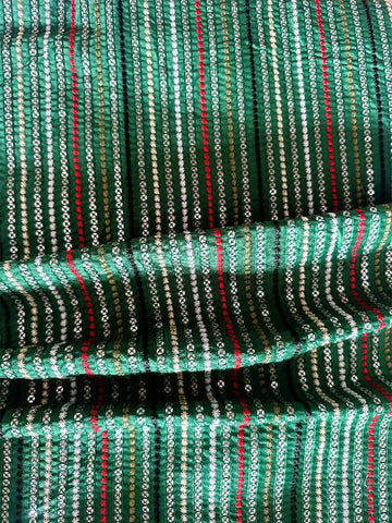 Embroidered Semi-Stitched Lehenga & Unstitched Blouse With Dupatta-Green and white