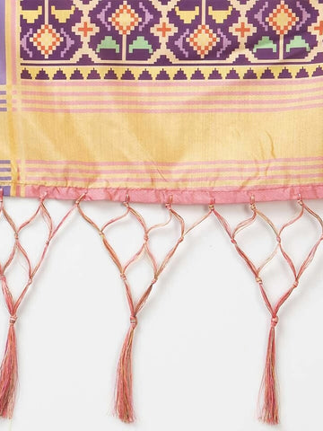 Embellished Semi-Stitched Lehenga Choli-Grey & Pink