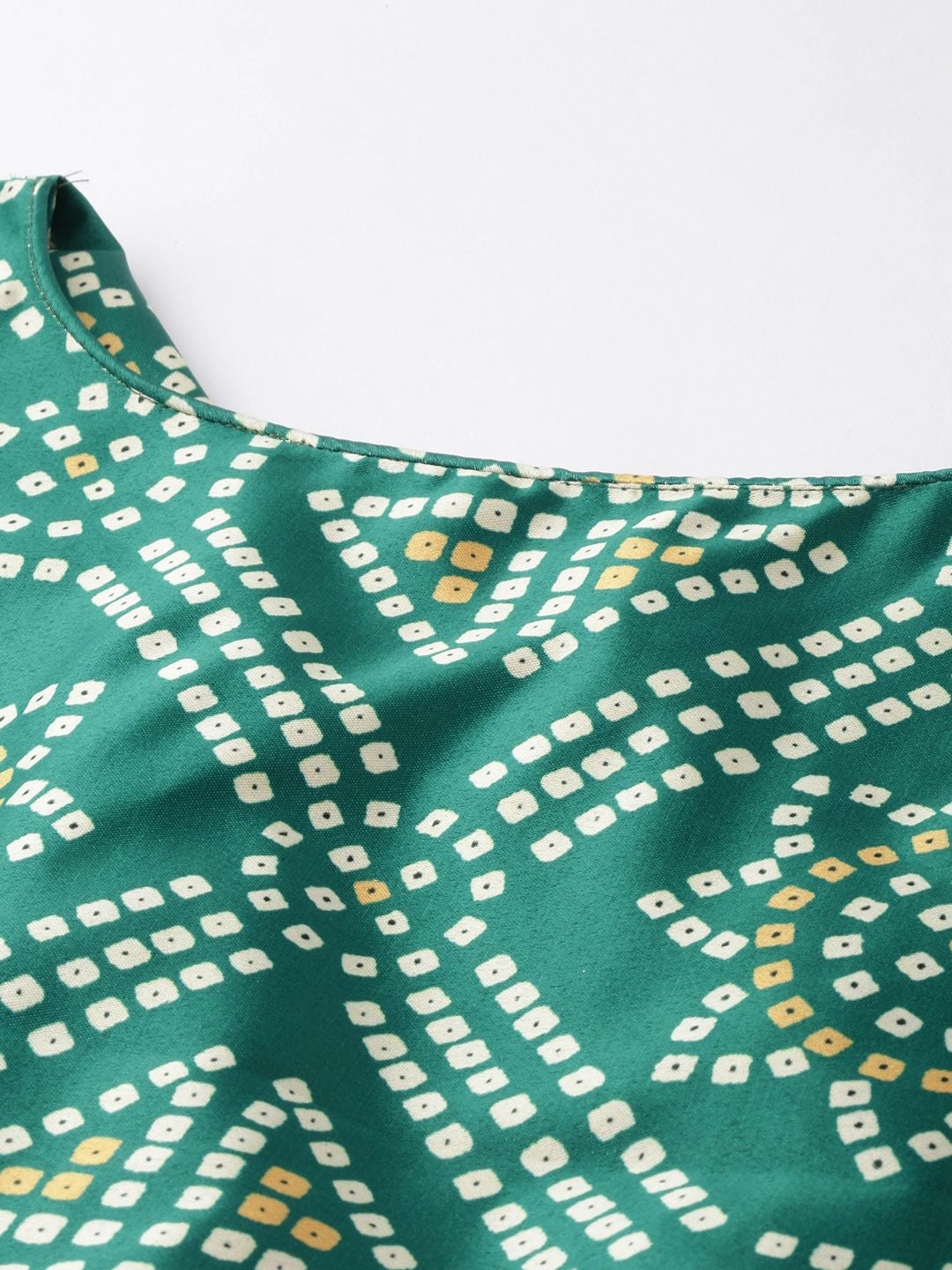 Floral Printed Green Semi-Stitched Lehenga with Unstitched Blouse - Satin & Raw Silk